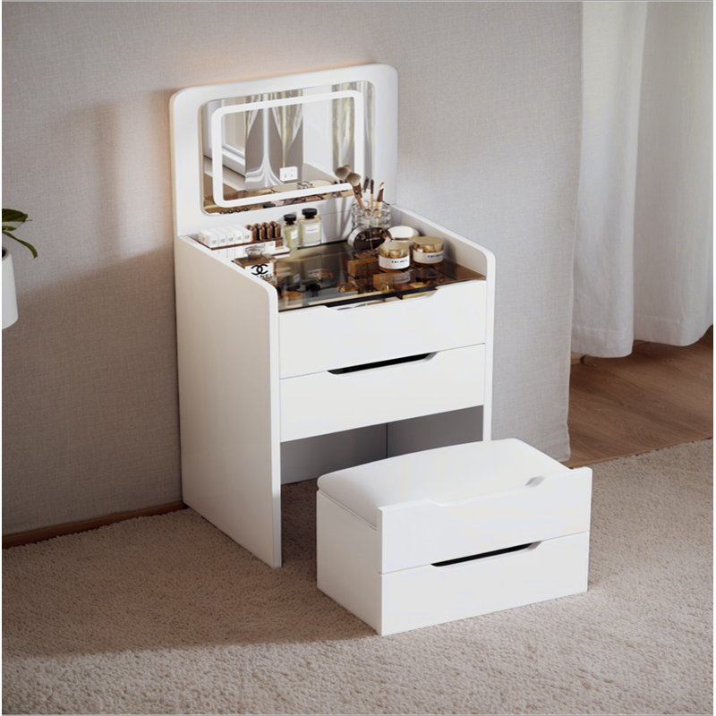43.4"Makeup Vanity Table, Makeup Table With Large Mirror And 11 LED Light , Brightness Adjustable, Dressing Table Desk With 3 Drawers, Vanity Desk For Women