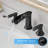 Bathroom Faucets for Sink 3 Hole Black 8 inch Widespread Bathroom Sink Faucet with Pop Up Drain Double Lever Handle Faucet Bathroom Vanity Faucet Basin Mixer Tap Faucet with Hose-115827384