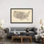 «États-Unis feuille de musique carte» par Michael Tompsett, impression sur toile tendue-2097434774-2043671704-2097434775