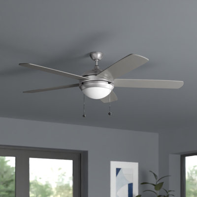 52" Cumbie 5 - Blade Outdoor LED Standard Ceiling Fan with Pull Chain and Light Kit Included