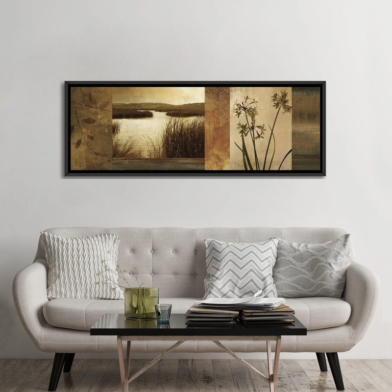 « laguna i », impression sur toile, H 24 po x l 72 po x P 1,5 po, Toile avec cadre noir