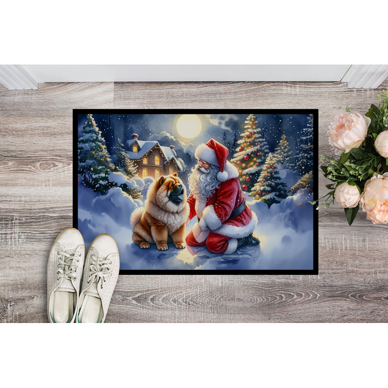 Paillasson Chow Chow et Père Noël, L 24 po x L 36 po