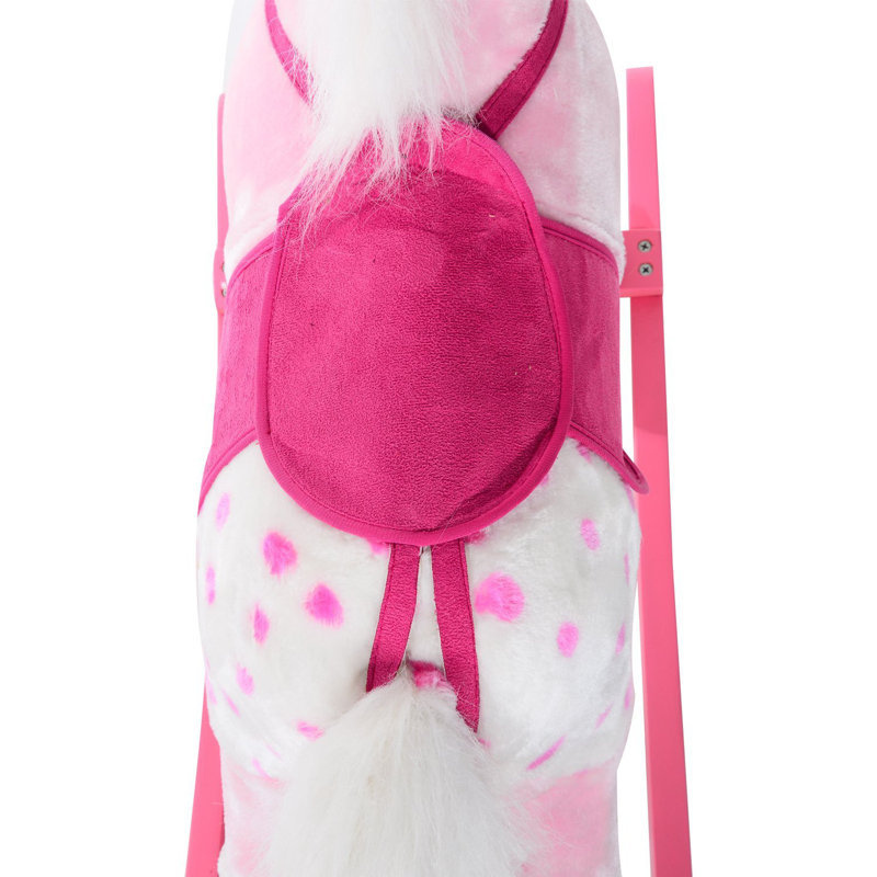 Kids Plush Pony Rocking Horse,wood, Pink