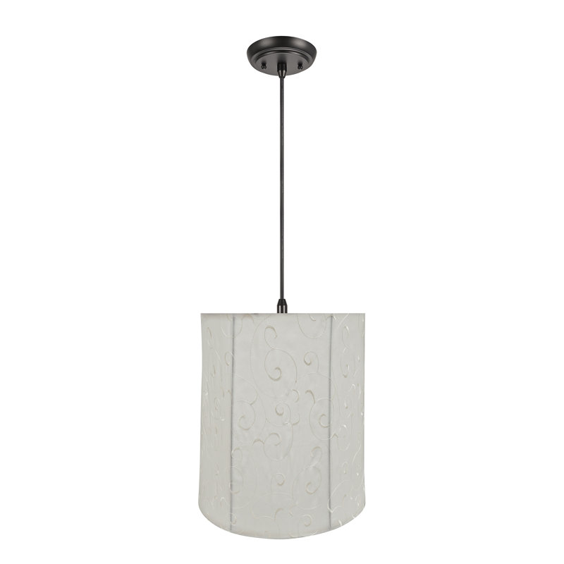 Luminaire suspendu à cylindre simple 1 lumières Bonview, Beige