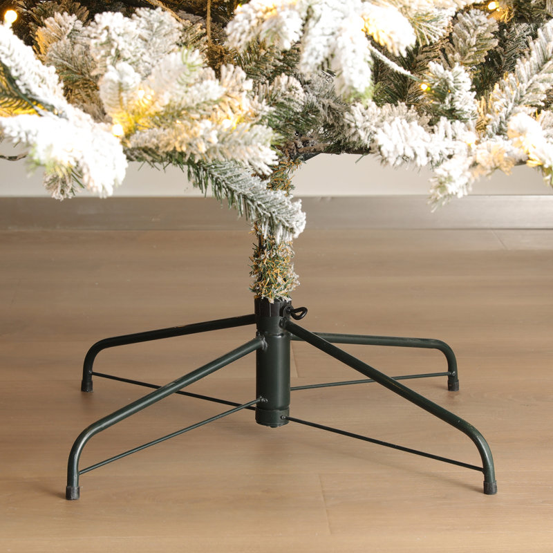 Sapin de Noël élégant enneigé avec lumières, 9'