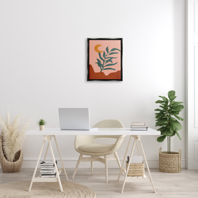 Blooming Plant Leaf Pleasant Desert Crescent Moon par JJ Design House LLC - peinture sur toile tendue