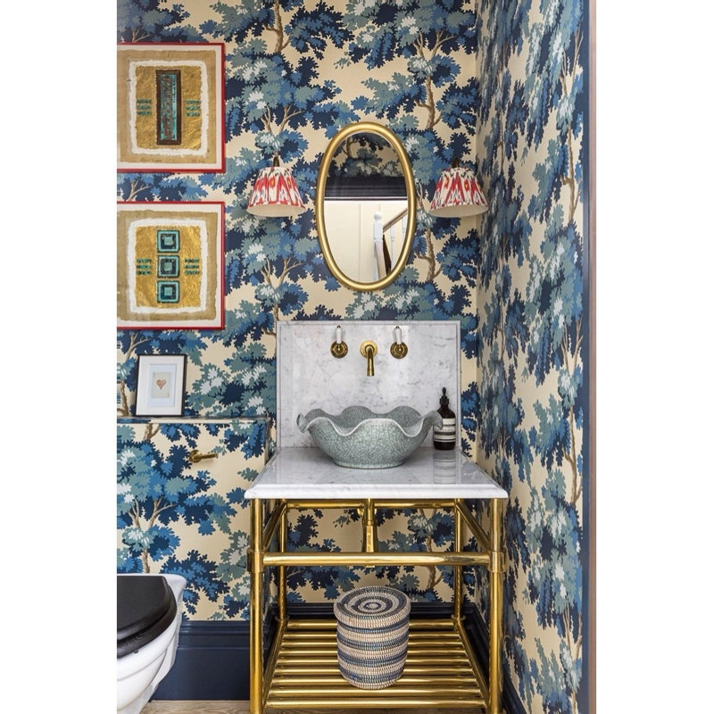 Raphael Floral Wallpaper Roll by Sandberg, Sky Blue