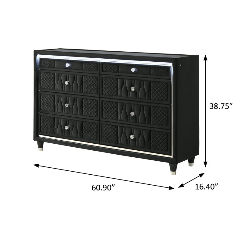 Commode l 60,90 po, noir