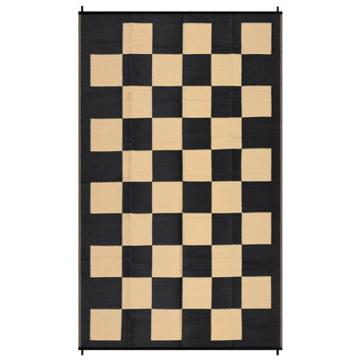 Extra Large Outdoor Plastic Straw Rug Waterproof Checkered Outside Rug for Camping, Contemporary Reversible Mat, Resistant Outdoor Blanket