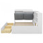 Lit plateforme simple avec tête de lit, tablettes et 2 tiroirs-2138027037