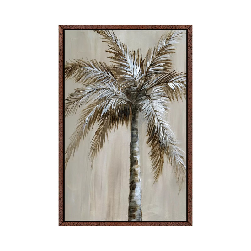 Palm Magic II by Nan - Painting on Canvas, 152.5 cm H x 101.5 cm W, Classic Brown Wood Framed Canvas