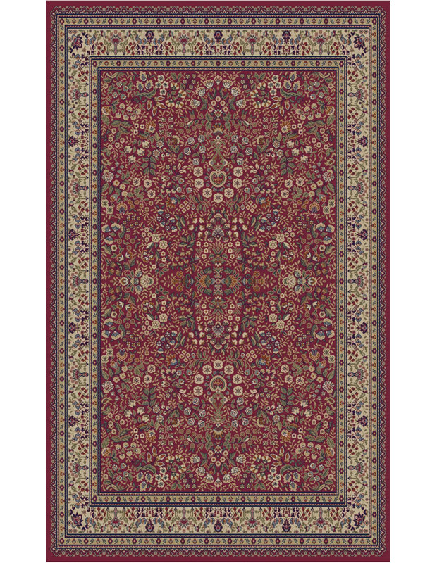 Tapis rouge à tissage plat Edmont, Rectangle 6 pi 7 po x 9 pi 3 po
