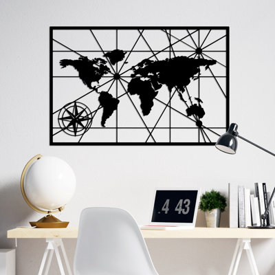 Stylish Decorative Metal Wall Accessory, Black Finish, 29.1 x 19.3 inches | 100% Metal Construction, Thickness: 0.06 inches | Lightweight at 2.5 lbs, Perfect for Home Decor & Modern Interiors