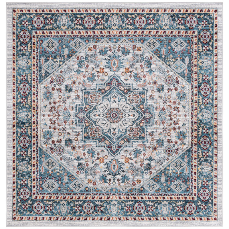 Bayside Performance Machine Washable Oriental Rug, Square 6'7"