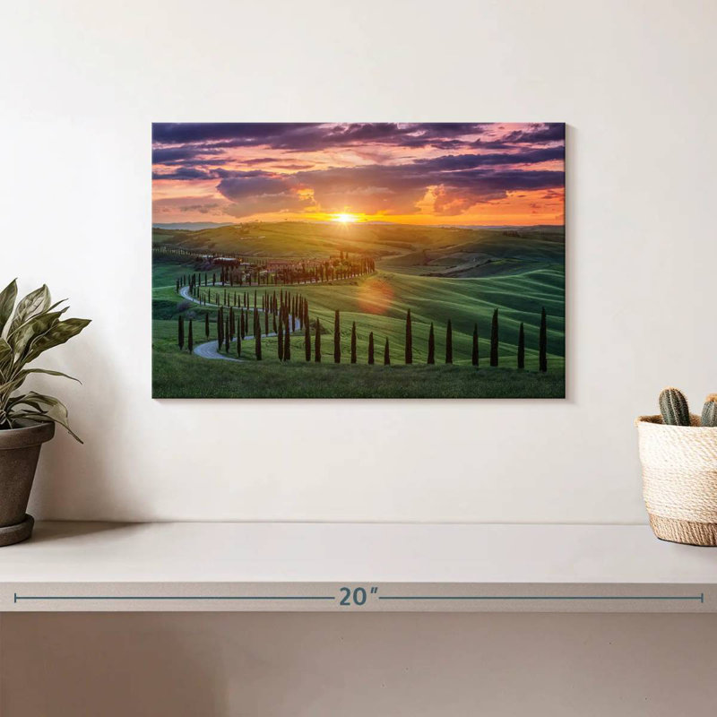 Ravi Sunset Over Tuscany, 8" H x 12" W