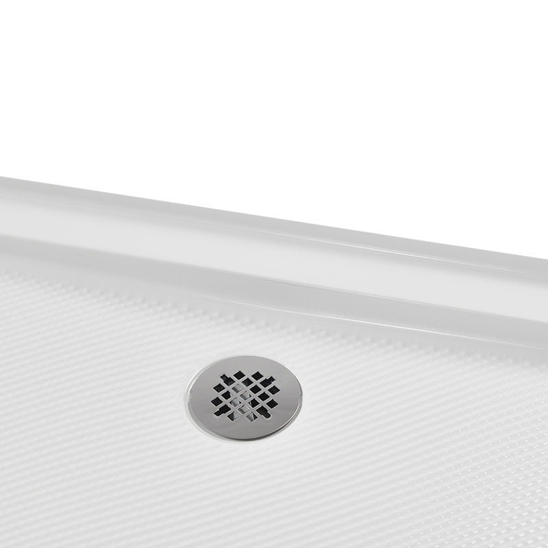 48'' White Acrylic Rectangular Corner Shower Base with Right Drain