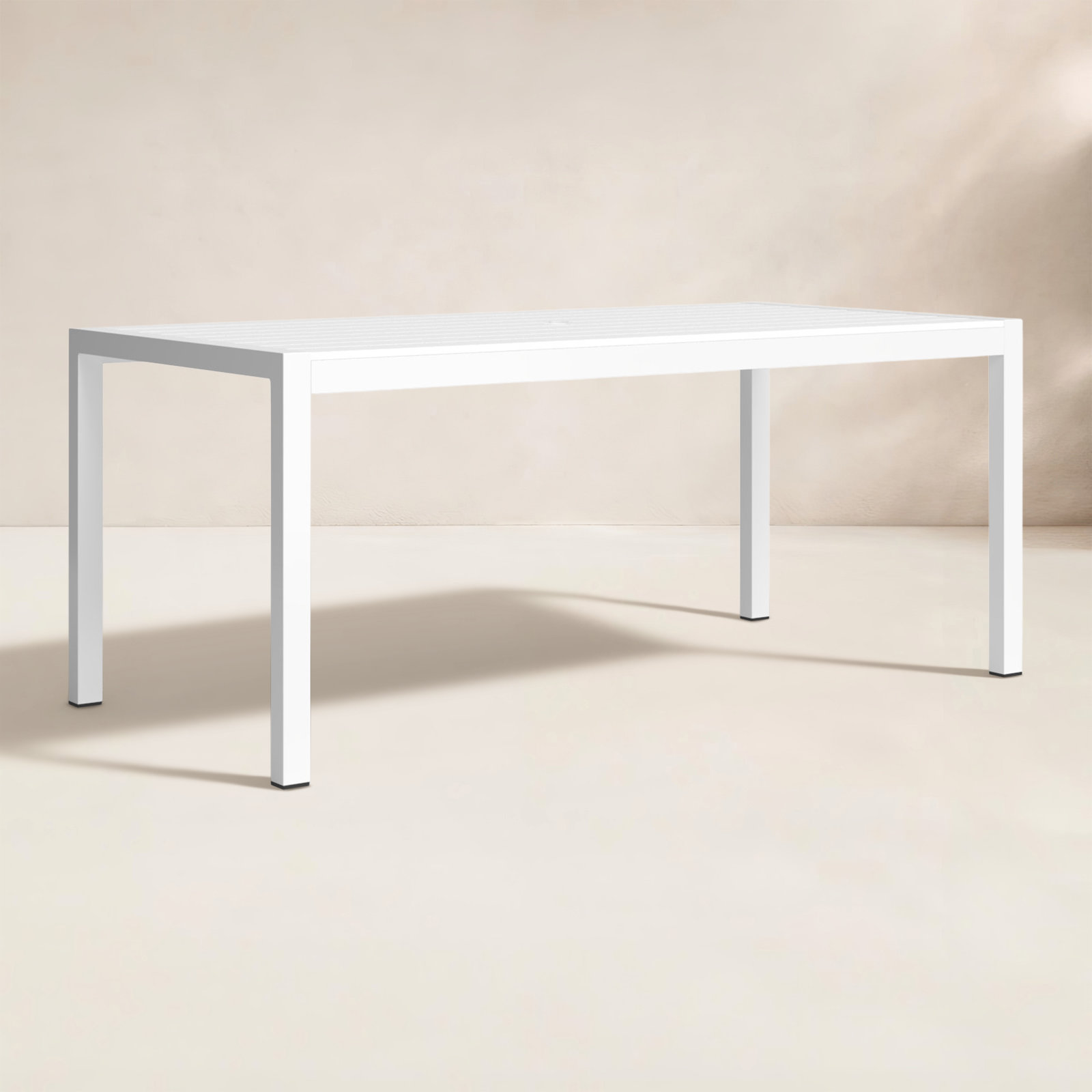 Aynura 71'' Plastic / Acrylic Outdoor Dining Table, White, White