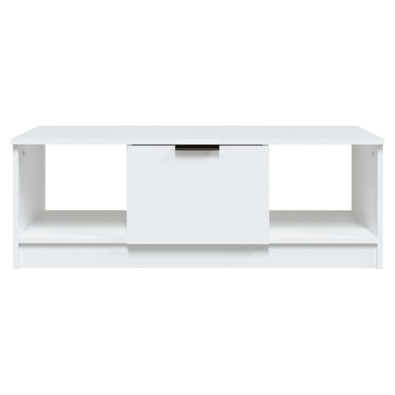 Jeffcott Solid Coffee Table with Storage, White
