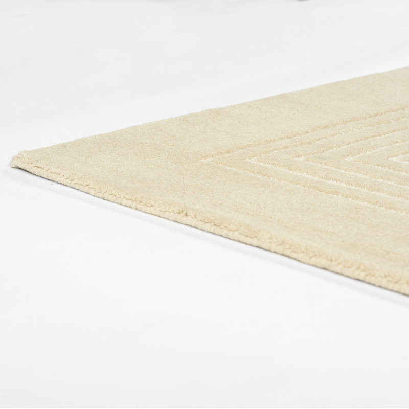 Orlie Hand Tufted Wool Geometric Area Rug in Brown, Beige, Rectangle 8' x 10'