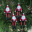 Dancing Santas Wood Ornaments