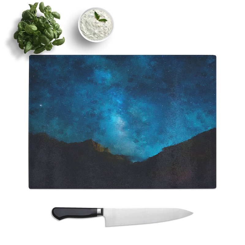 Tempered Glass Stars Above Zion National Park Chopping Board, 28.5 cm x 39 cm