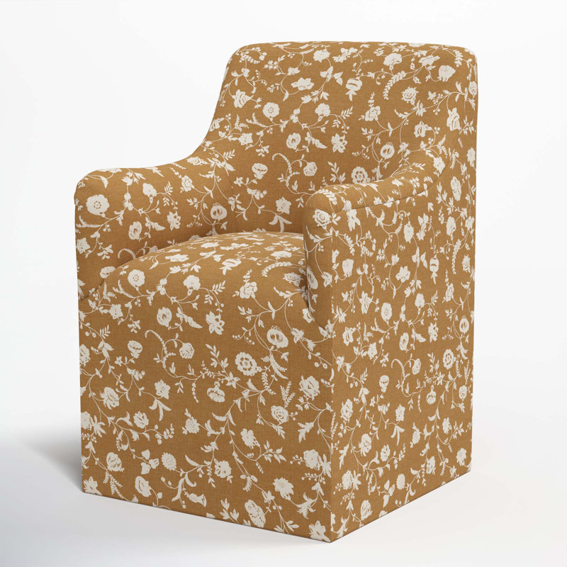 Howth Cotton Arm Chair, Robina Floral Ochre
