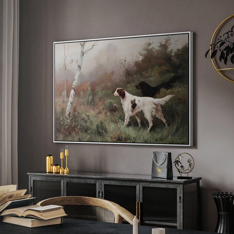 Paysage rétro - CCLIX, H 25 po x l 37 po x P 2 po, Toile encadrée flottée blanche
