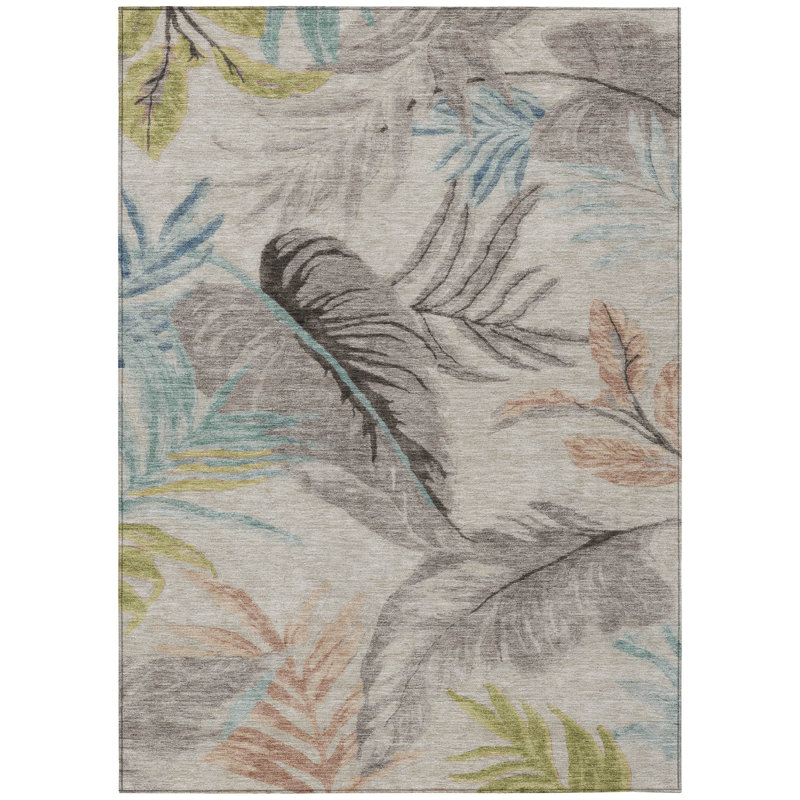 Machine Washable Indoor/Outdoor Chantille ACN2768 Floral Rug, 9' x 12'