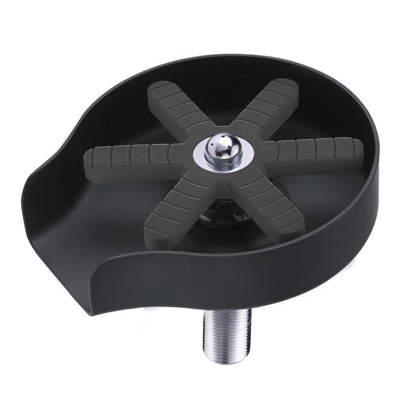Glass Rinser for Kitchen Sink, Stainless Steel Quick Cleaning Cup Washer, Matte Black