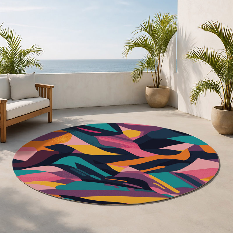 Tapis intérieur et extérieur Starlight Glow, Rond 5 pi
