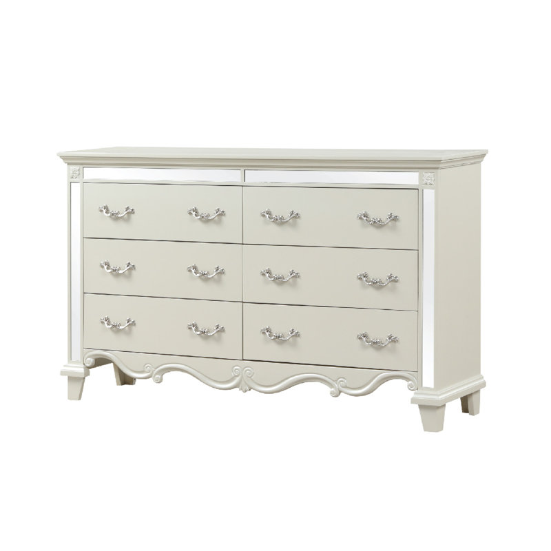 Commode 6 tiroirs Dienna, Blanc