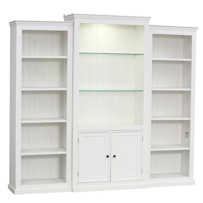 Vitrine 3 pièces 78,75 "avec bibliothèque 5 lumières DEL