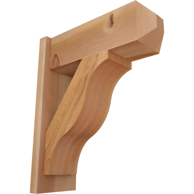 Persienne en bois rustique Funston Craftsman, P 20 po x H 24 po, Cèdre rouge occidental l 7 1/2 po (lisse)
