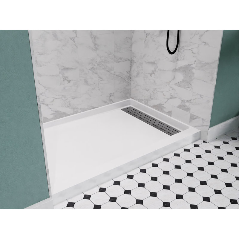 32'' W 48'' D Rectangular Triple Shower Base, Right