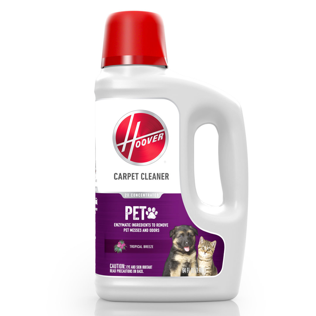Hoover Paws & Claws Deep Cleaning Carpet Shampoo With Stainguard, Concentrated Machine Cleaner Solution For Pets, 64oz Formula, Ah30925, White Hoover