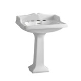 Isabella 26.5" Pedestal Vitreous China Bathroom Sink with Overflow