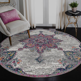 Tapis rose / gris Miranda Medallion