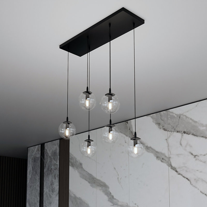 Cadesha 6 - Light Black Cluster Pendant, Transparent