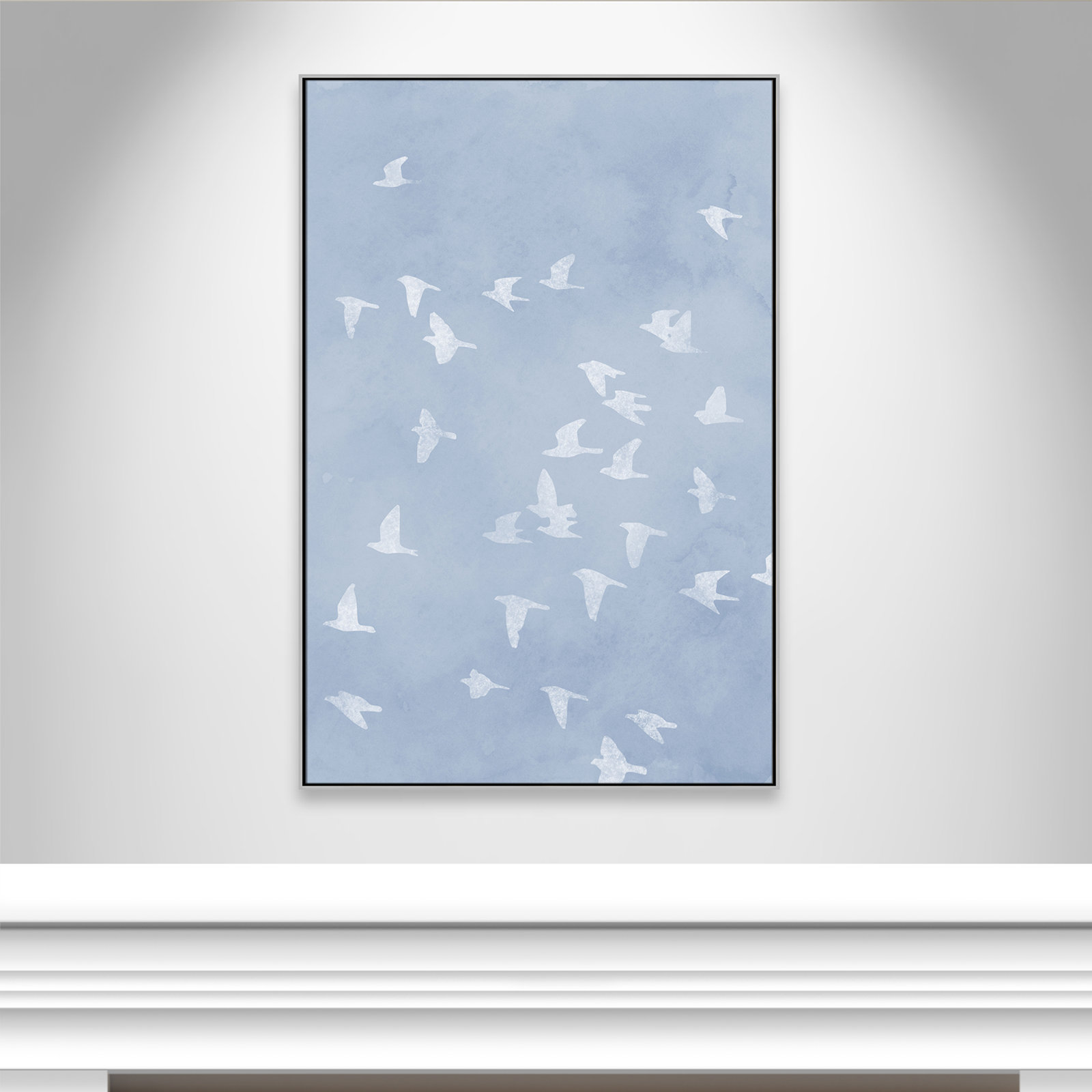 Flying Friends Print by Marcus Prime, Silver Floater, 41.5'' W x 61.5'' H