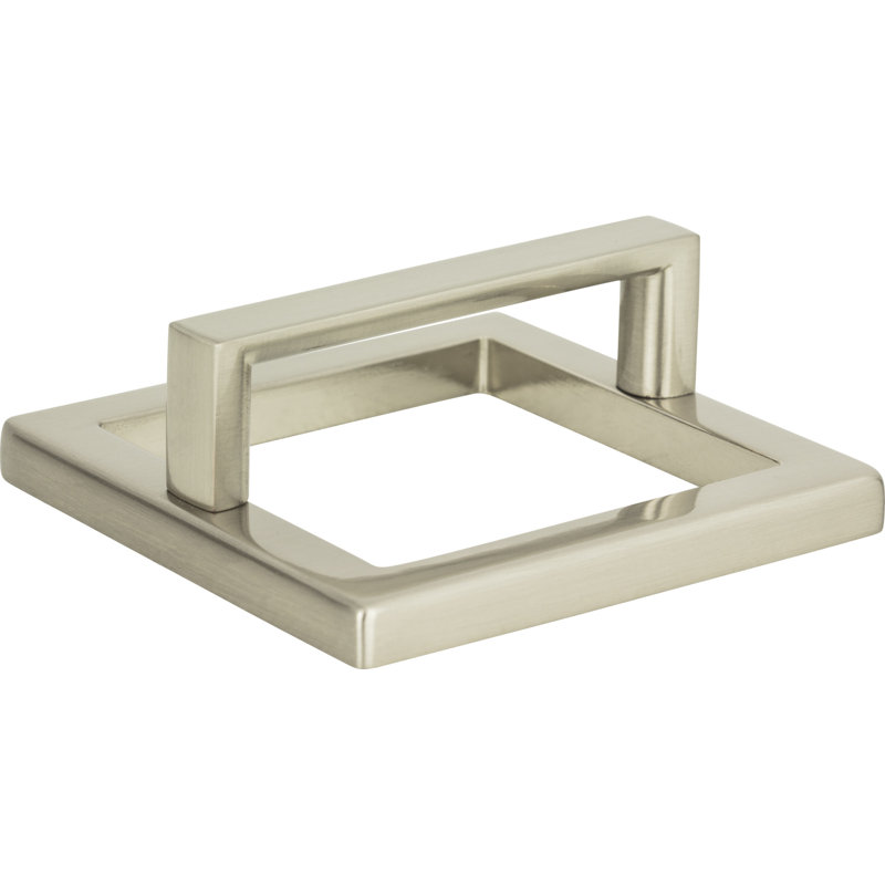 Brushed Nickel Square Base Modern Finger Pull Bar