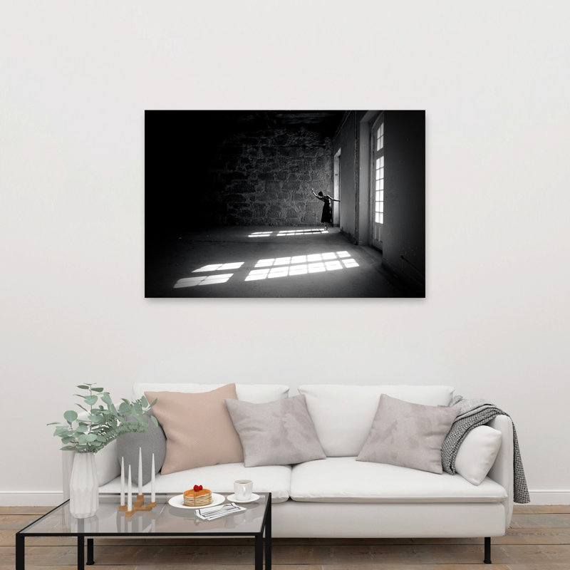 Grâce dans les ombres, impression d'art mural géométrique abstraite et dramatique, H 40 po x l 60 po