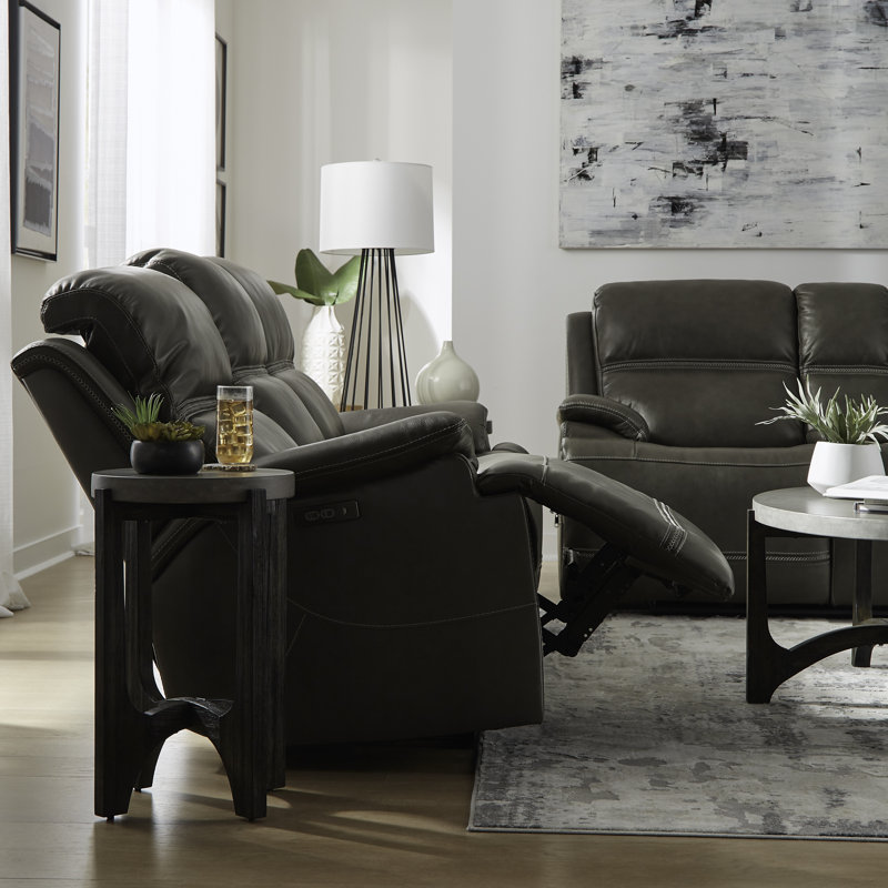 Hannya 88'' Genuine Leather Power Reclining Sofa