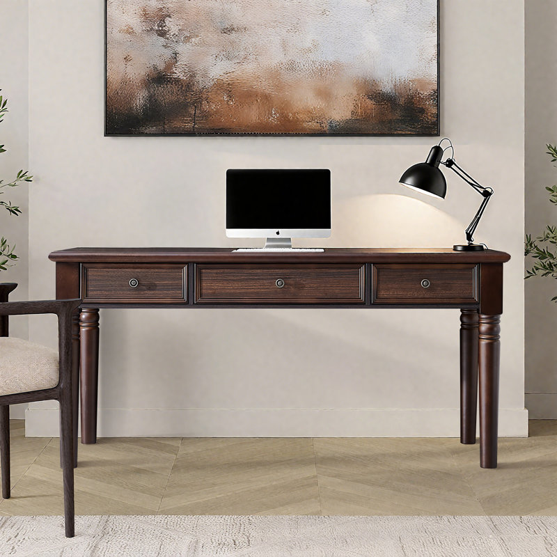 Caros Wooden Writing Desk, Dark Brown