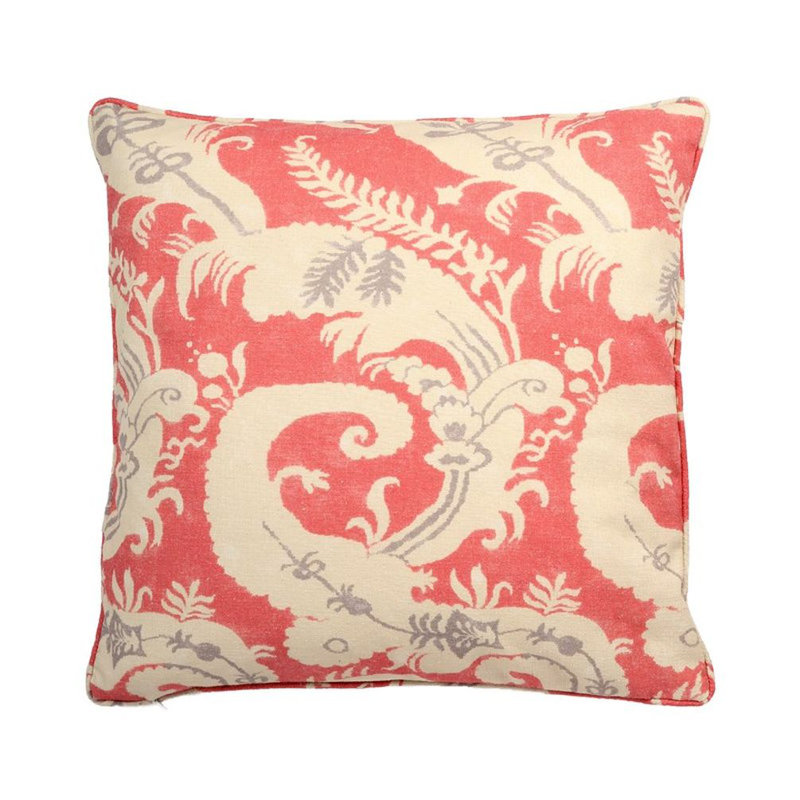 Housse et insert de coussin carré Vienna, Rouge, H 20 po x l 20 po x P 0,25 po, Housse de coussin seulement - sans coussin