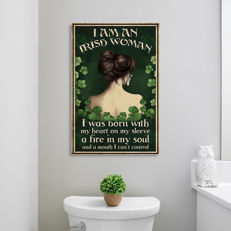 «I Am An Irish Woman», reproduction d'art graphique sur toile tendue 1 pièce, L 11 po x H 14 po