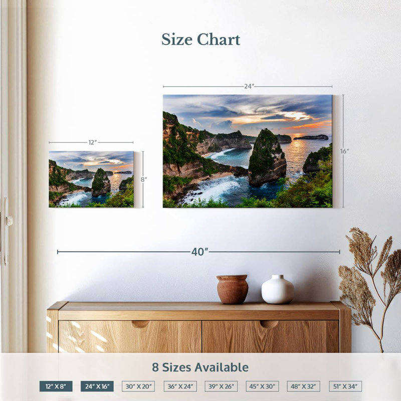 Gillard Nusa Penida Cliff, H 16 po x l 24 po