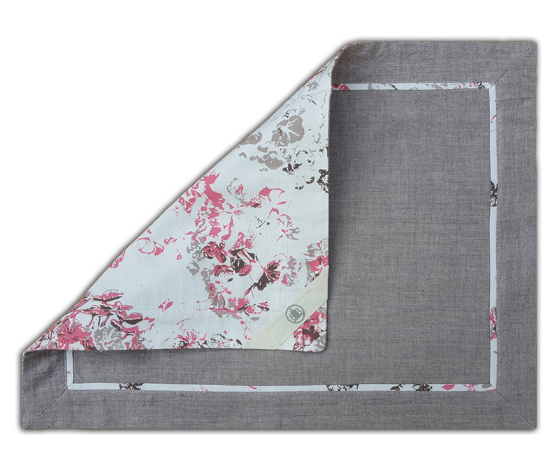Bonnefoy Cotton Floral Rectangle Placemat, Pink