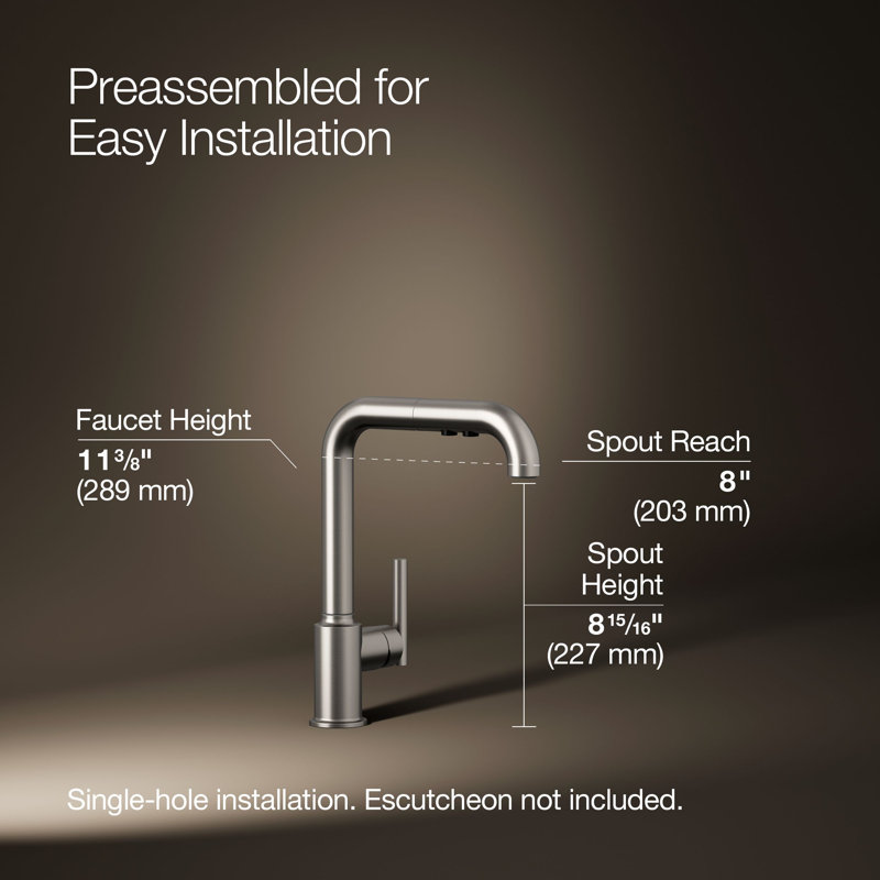 Purist® Pull Out Bar Faucet with Accessories, Vibrant Stainless