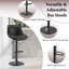 Tabouret de bar réglable en similicuir pivotant avec repose-pieds