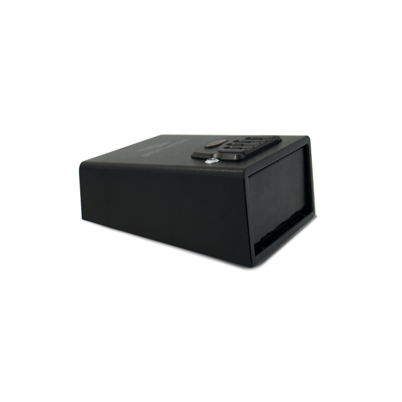 Petit coffre-fort électronique à accès rapide en acier noir mat, 11,76 po Profondeur, largeur 9, hauteur 5,59, voûte de 7,18 lb avec profondeur en acier, largeur X